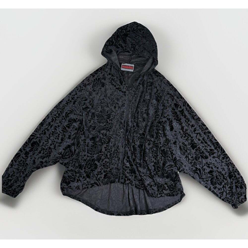 Jawbreaker Burnout Velvet Hooded Jacket Women's Size M Black